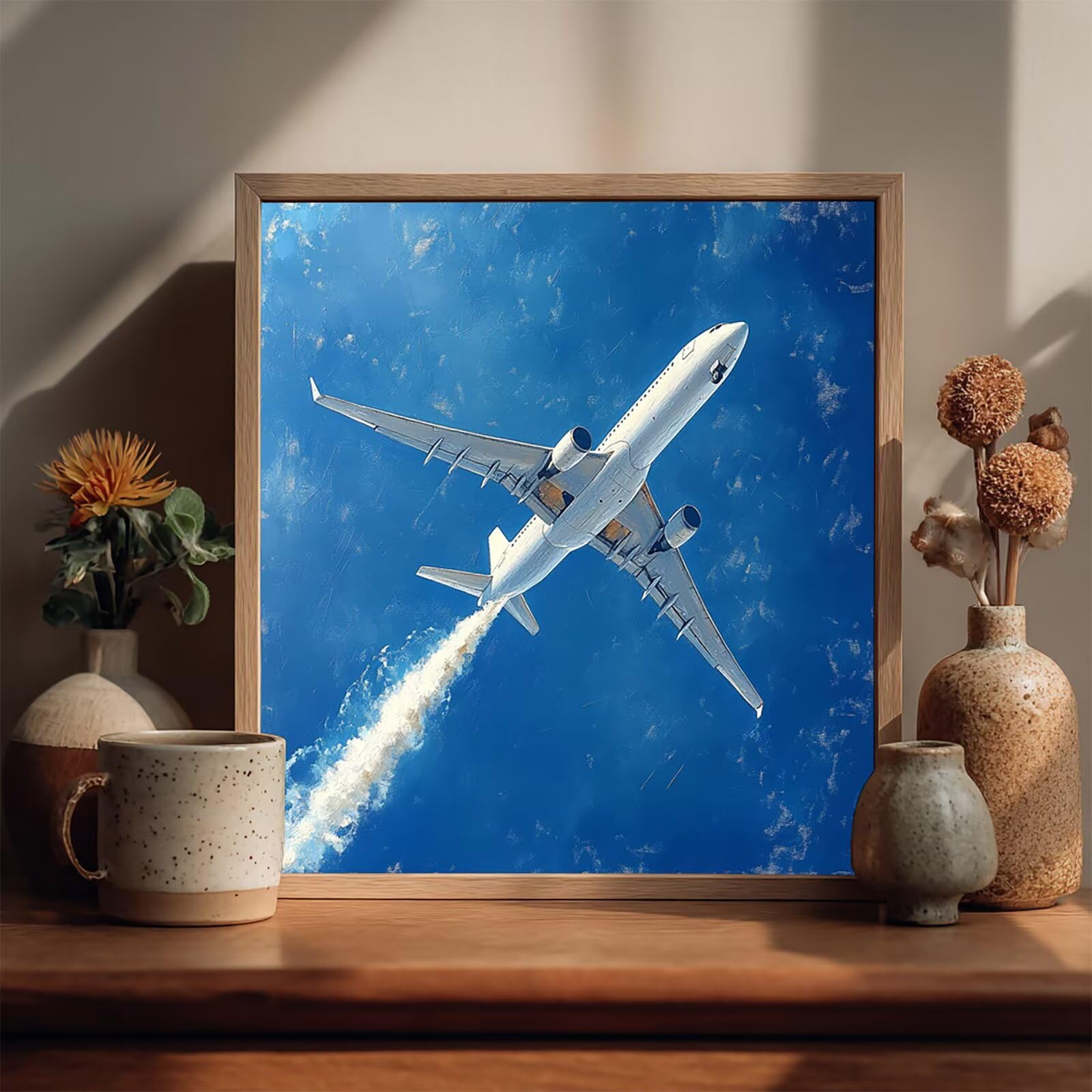 Amazon.co.jp: 数字油絵 飛行機, 油絵 キャンバス 空, DIY Paint by
